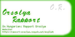 orsolya rapport business card